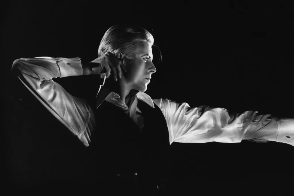David Bowie performing as the Thin White Duke