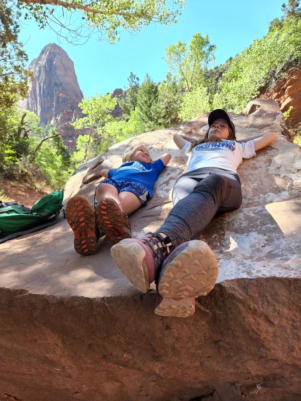 Hiking with Big Sister (with admiration) at Zion National Park thumbnail