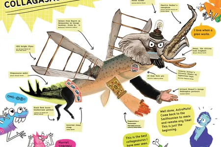 Author-illustrator duo Jon Scieszka and Steven Weinberg  debut How to Make a Collagasaurus, a how-to booklet inviting kids to transform the Smithsonian collections into zany new art forms. 