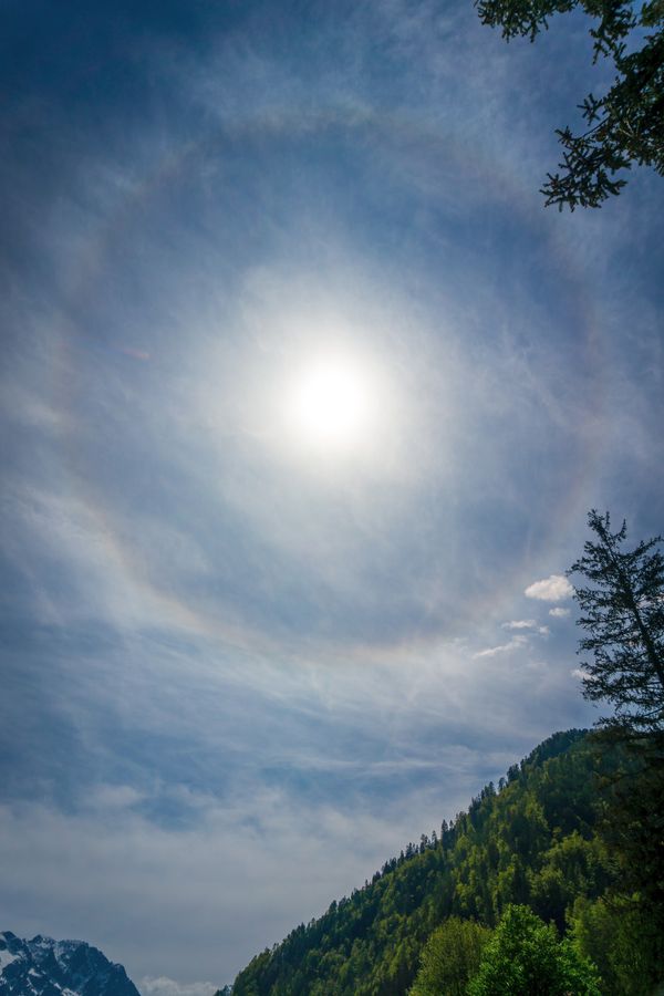 A 22-degree halo around the sun in Slovenia thumbnail