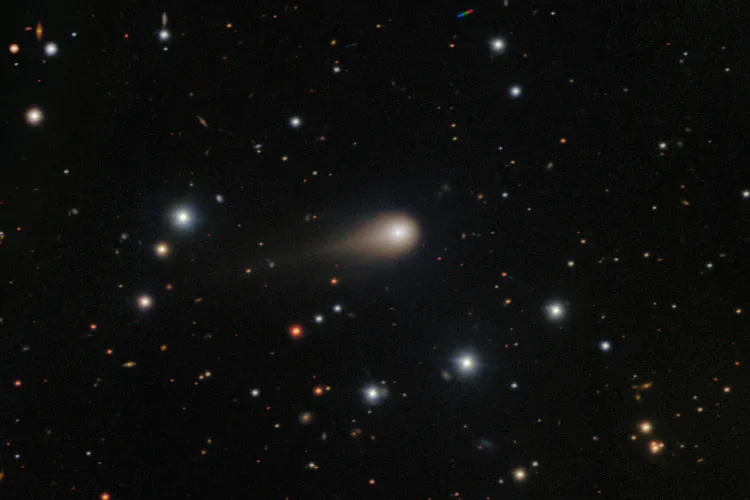 Interstellar object 3I/ATLAS, imaged here with its broad coma of gas and dust, has captivated astronomers since its discovery on July 1, 2025.
