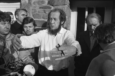 Alexander Solzhenitsyn in West Germany following his deportation from the Soviet Union in February 1974