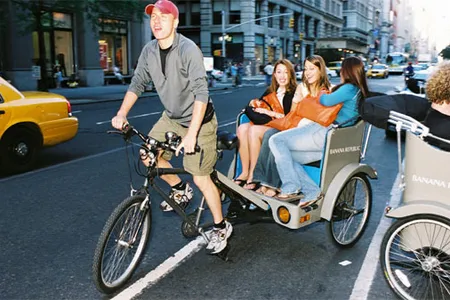 Several dozen companies, such as Manhattan Rickshaw, operate in the United States.