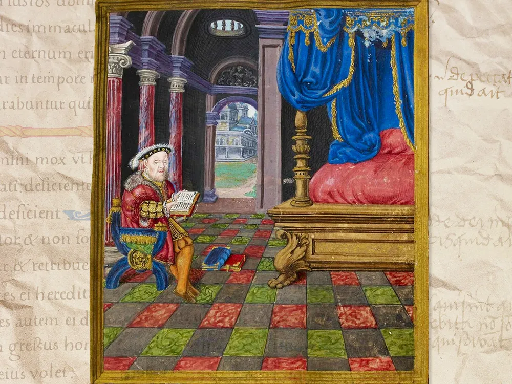 Illustration of Henry VIII from his psalter
