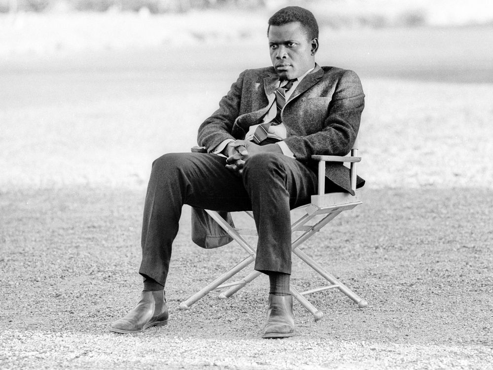Actor and director Sidney Poitier on the set of the movie 'Lilies of the Field'