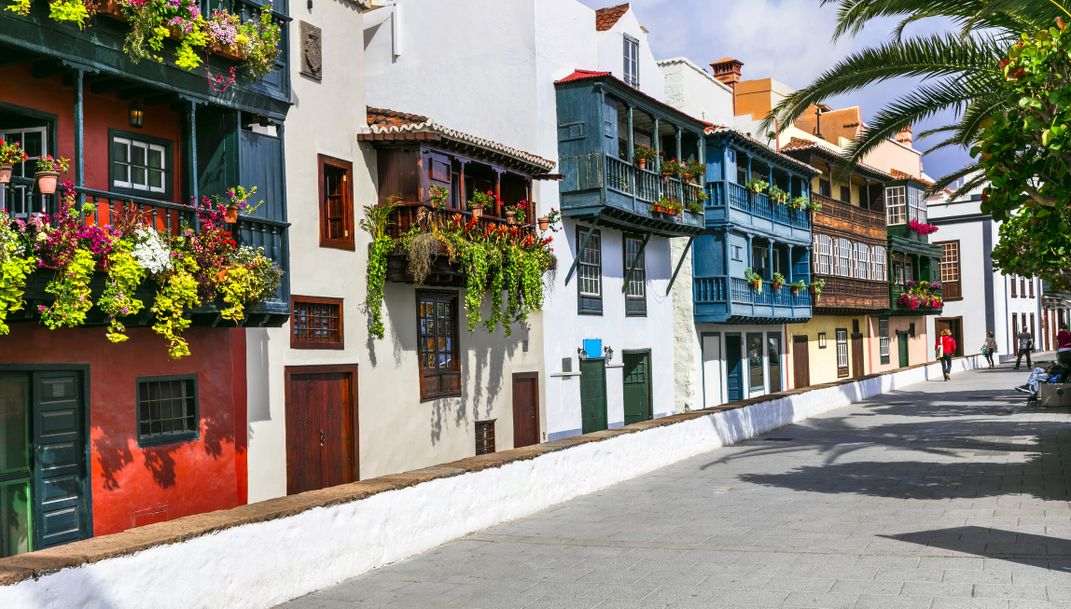 Colorful architecture in Santa Cruz, La Palma, Canary Islands