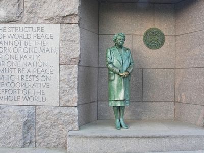 The Eleanor Roosevelt Monument in Riverside Park, New York, was dedicated at 72nd Street on October 5, 1996.