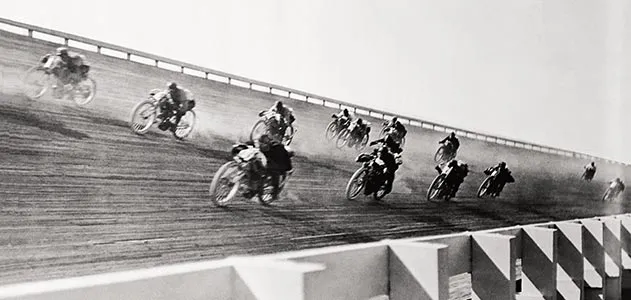 Racing on wood track
