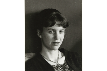 This vintage print of Sylvia Plath was taken in 1959 at her 9 Willow Street apartment in Boston.