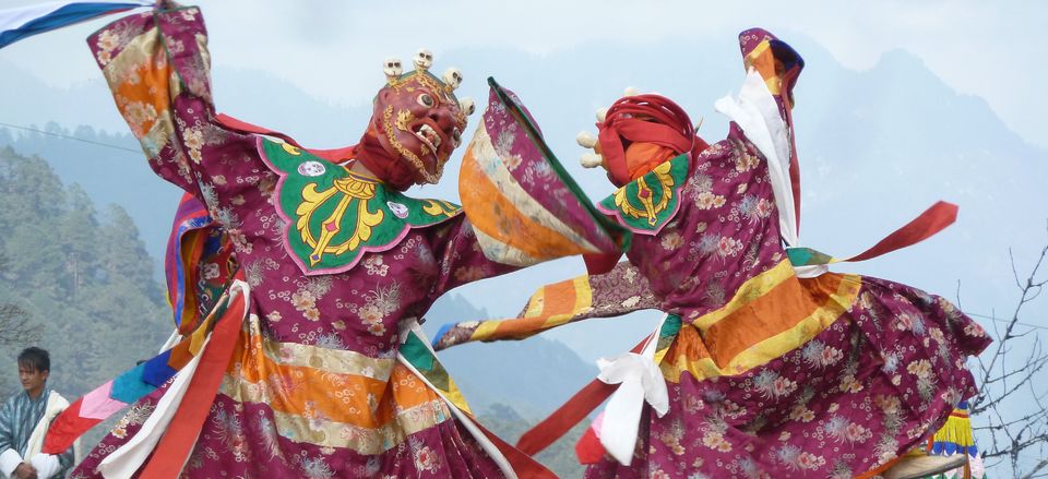  Traditional dancers in Bhutan. 