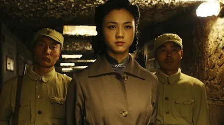 A still from Ang Lee’s film shows the young woman at the center of the plot to assassinate a man.