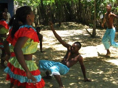 Students at Palenque’s Batata Dance and Music School perform a traditional dance with African roots.