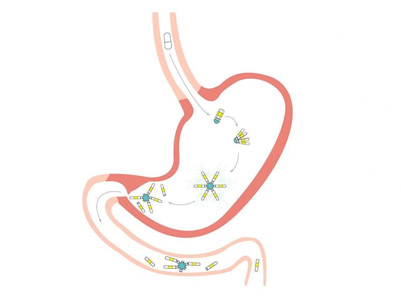 Diagram of pill release