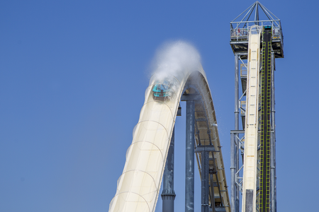 The Verrückt, which opened this summer at the Kansas City Schlitterbahn Waterpark, is the tallest waterslide in the world.