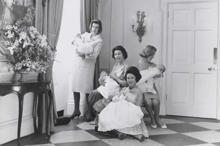 This photograph, depicting four royal women with their newborns, was a gift to the obstetrician who delivered all of the babies within a two-month period in 1964.
