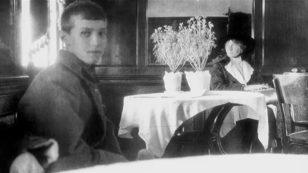 The last known photo of Alexei and Olga, taken aboard the steamer that took them to Yekaterinburg in May 1918