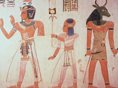 Ramesses III and his son in the afterlife