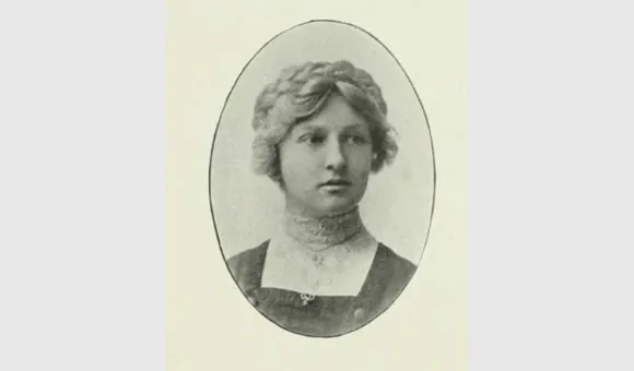 Sepia portrait of Sallie E. Pero from the chest up.