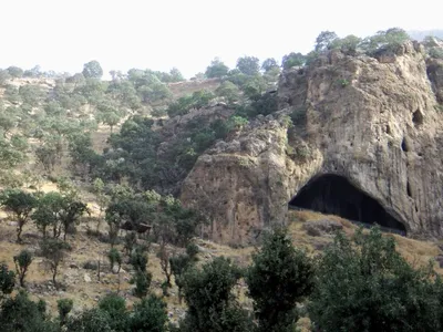 A view of the Shanidar Cave in&nbsp;Iraq&rsquo;s Zagros Mountains, where some of the charred plant remains were discovered