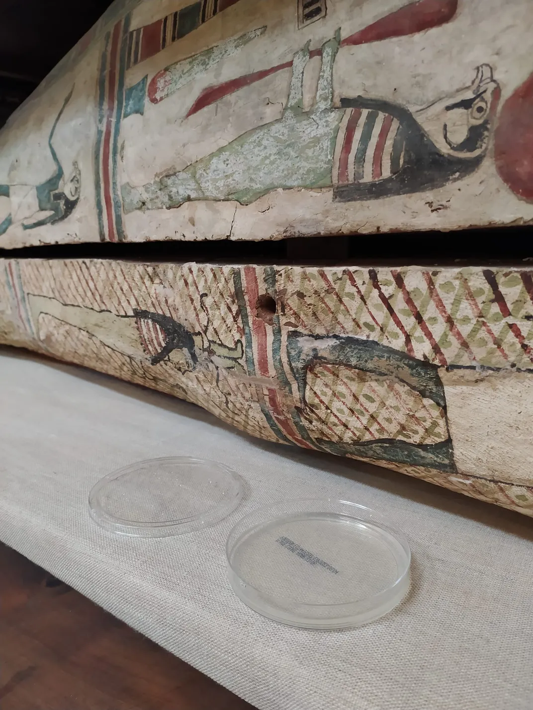 Sampling of the microbial air quality surrounding the sarcophagi with the sedimentation method