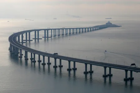 The Hong Kong-Zhuhai-Macau Bridge is seen in Hong Kong, Monday, Oct. 22, 2018.