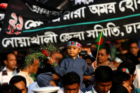 Last year at a celebration of International Mother Language Day in Dhaka, Bangladesh, thousands attend a monument commemorating those killed during the Language Movement demonstrations of 1952. 
