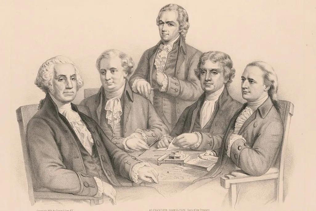 Washington and his Cabinet lithograph