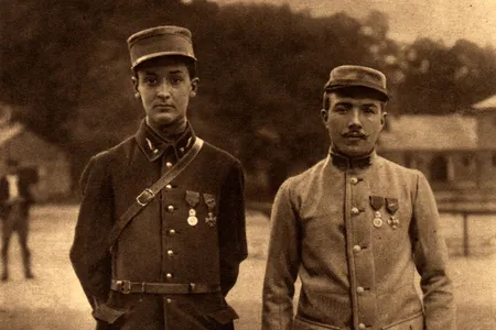 Georges Guynemer (left) and his gunner during World War I.