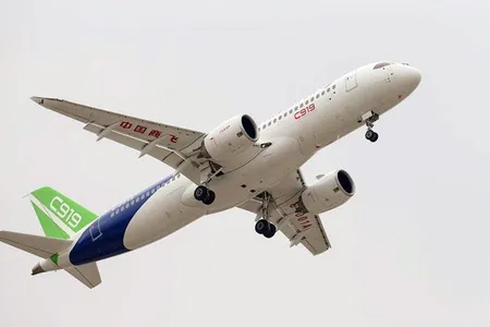 The new Chinese-built C919 airliner took to the skies over Shanghai on Friday.