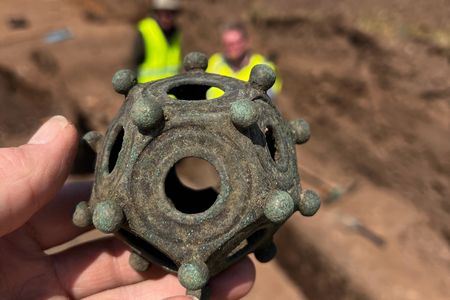 The artifact was found during a two-week dig by a volunteer group in the village of Norton Disney.