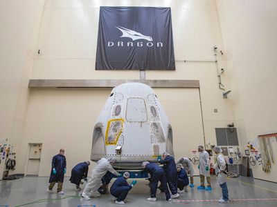 The SpaceX Crew Dragon spacecraft for its first crew launch from American soil arrived at Kennedy Space Center on Feb. 13, 2020.