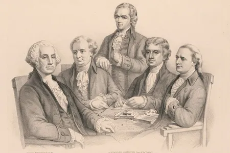 "Washington and His Cabinet" lithograph by Currier & Ives