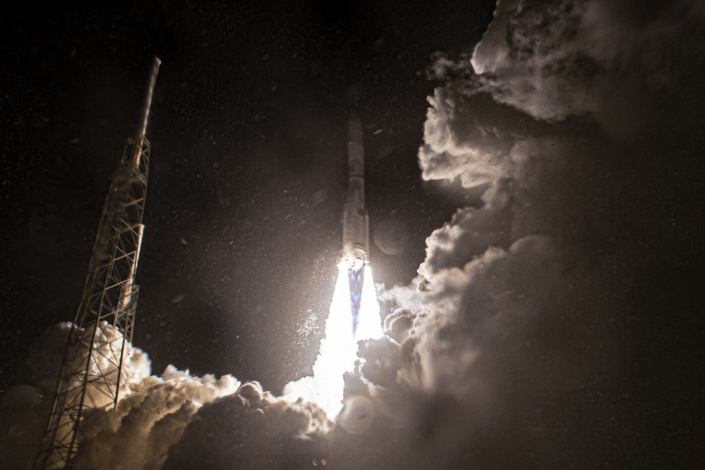 a rocket launching in the dark