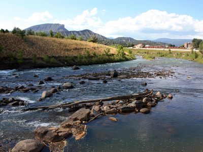 Animas River flowing through Santa Rita Park a week after the Gold King Mine spill in Colorado