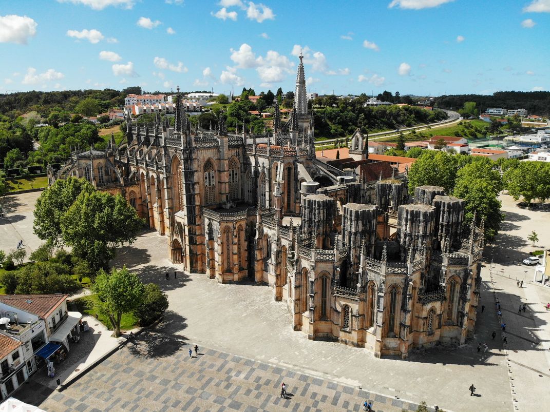 The elaborate church at the Batalha Monastery