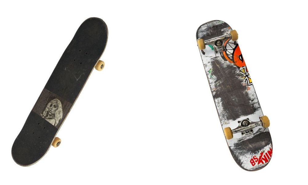 Leo Baker's personalized skateboards (NMAH)