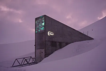 The Svalbard Global Seed Vault is located in the Norwegian Arctic on the remote island of Spitsbergen.