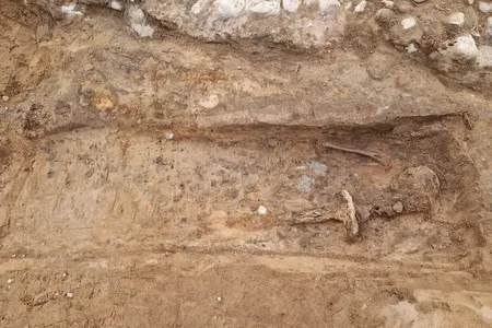 A more than four-foot-long medieval sword was found just to the left of the Swedish man's skeleton.