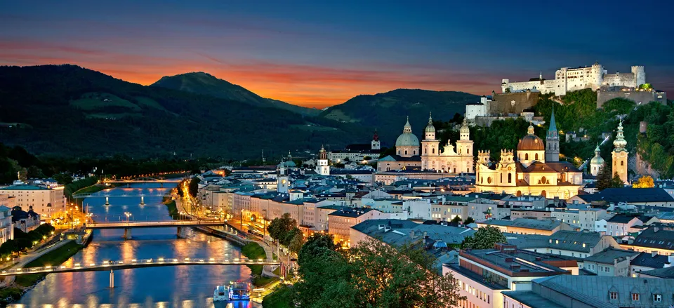  Salzburg at night. Credit: Austrian National Tourist Office/Julius Silver