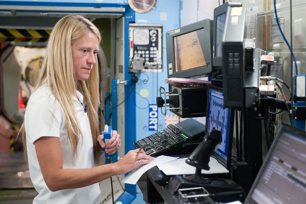 Karen Nyberg works at NASA's Johnson Space Center