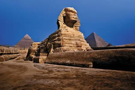Carved in place from limestone, the Sphinx is among the world's largest statues.