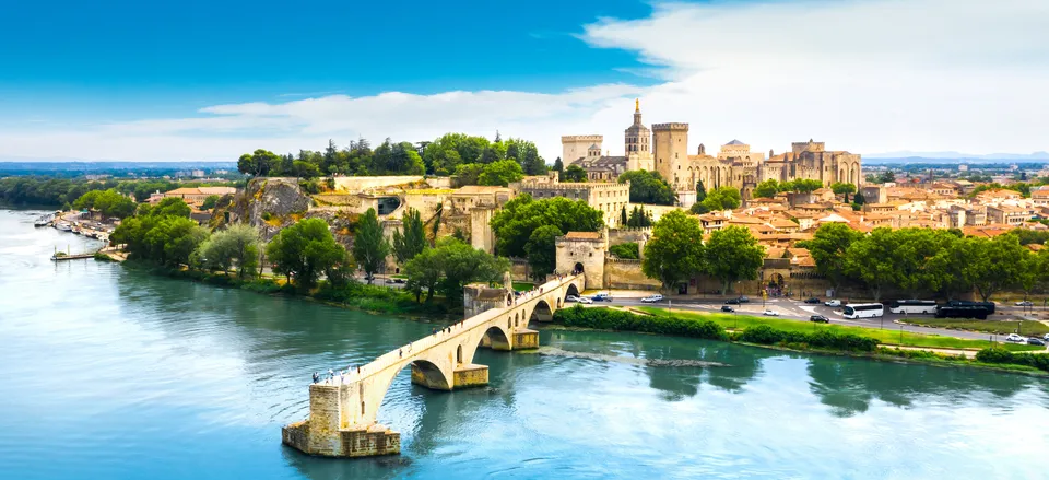  Avignon with the St. Benezet Bridge 