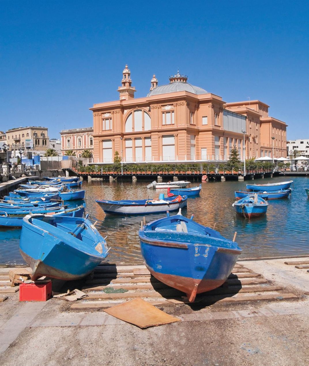The Old Port of Bari with Margherita Theater