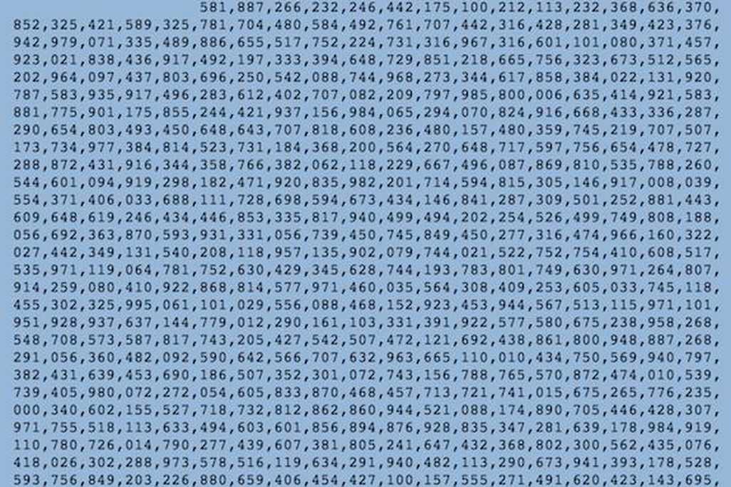 The beginning of the largest prime number ever discovered.