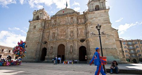 The zocalo in Oaxaca, Mexico, blocks away from the Hotel Las Golondrinas