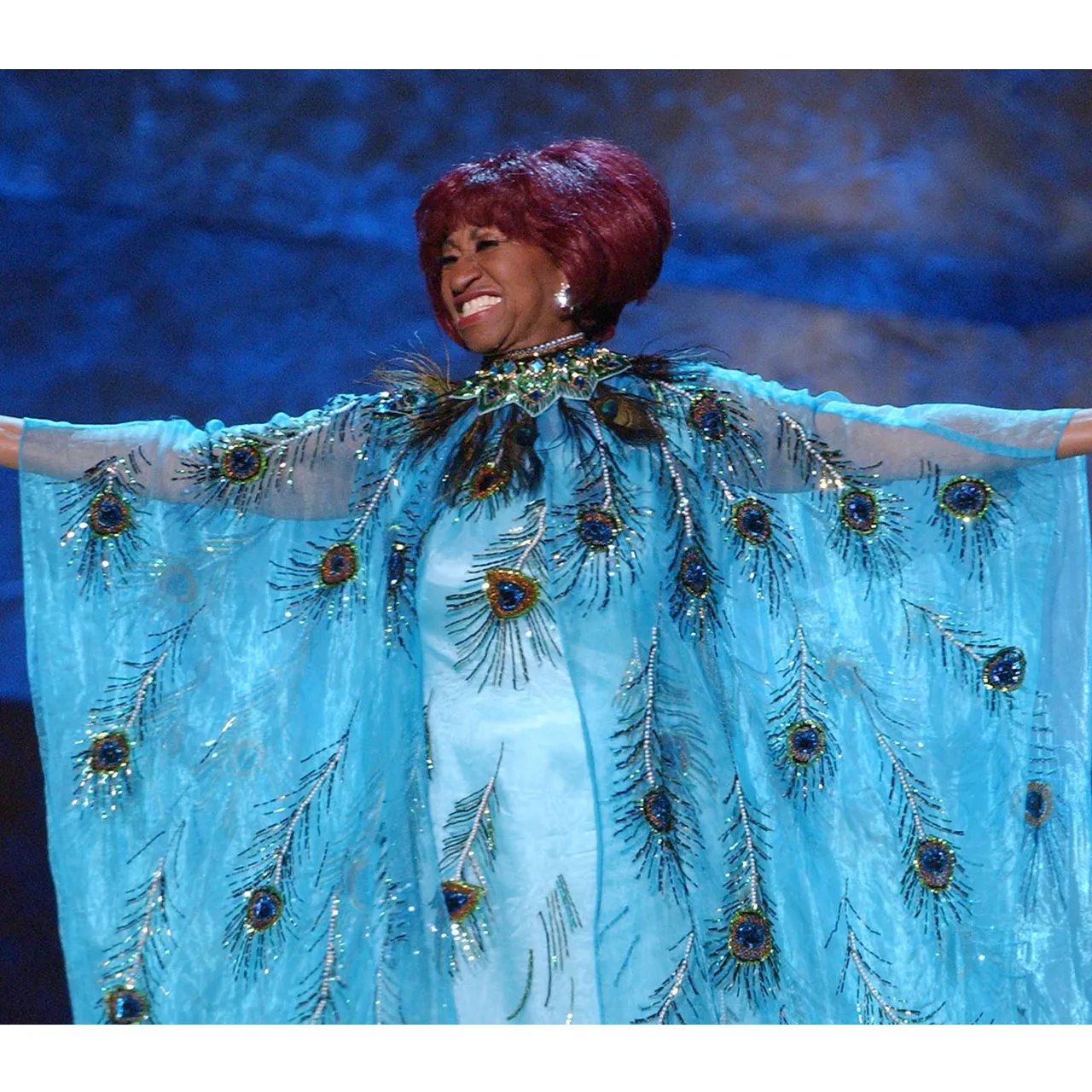 celia cruz blue dress 5 Reasons Why Celia Cruz Was the OG Queen
