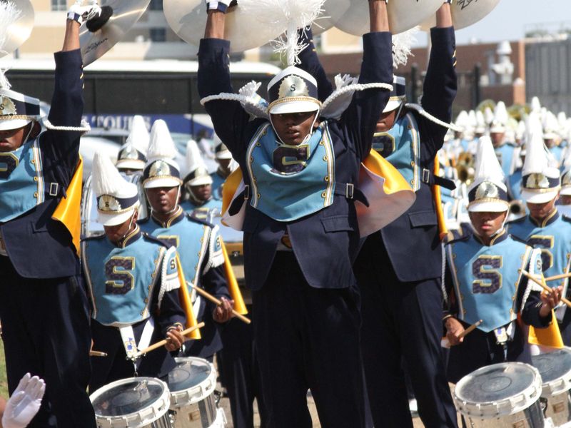 Southern University's band turns the corner and marches into the
