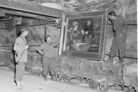 The U.S. Third Army discovers Édouard Manet’s The Winter Garden in the salt mines at Merkers on April 25, 1945.