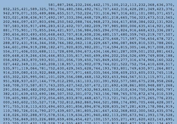 The beginning of the largest prime number ever discovered.