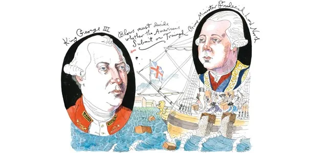 King George III and Lord North British leaders